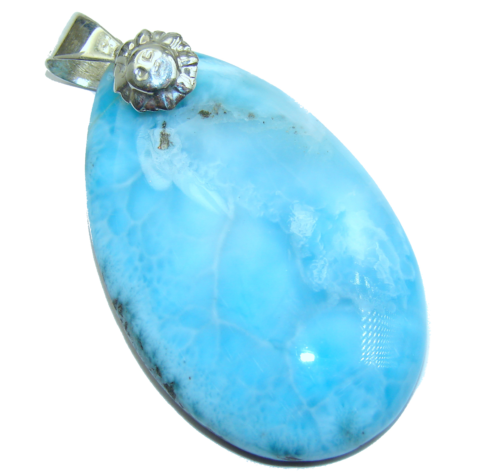 Amazing quality Larimar .925 Sterling Silver handmade pendant