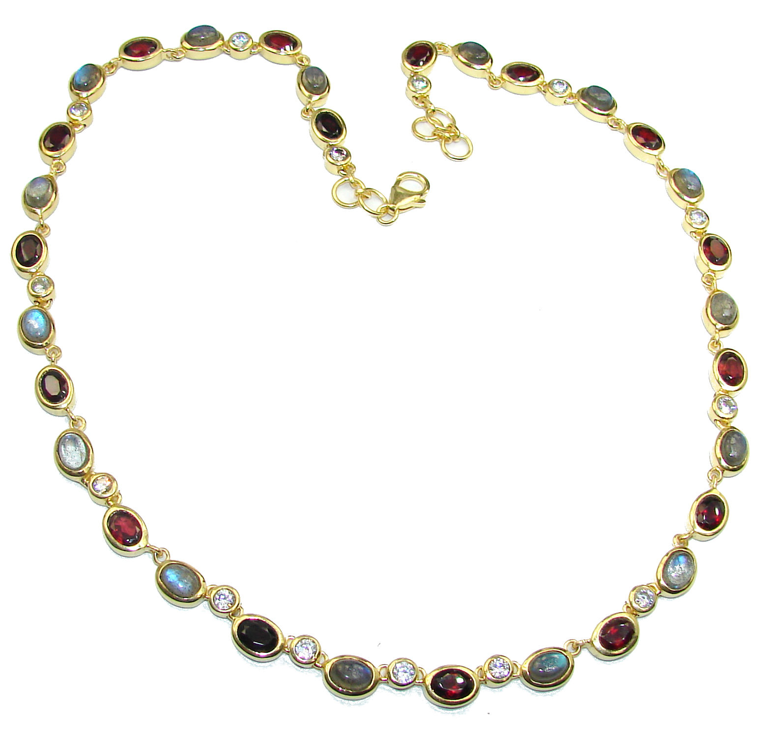 Great Masterpiece genuine Labradorite 14K Gold over .925 Sterling Silver handmade necklace