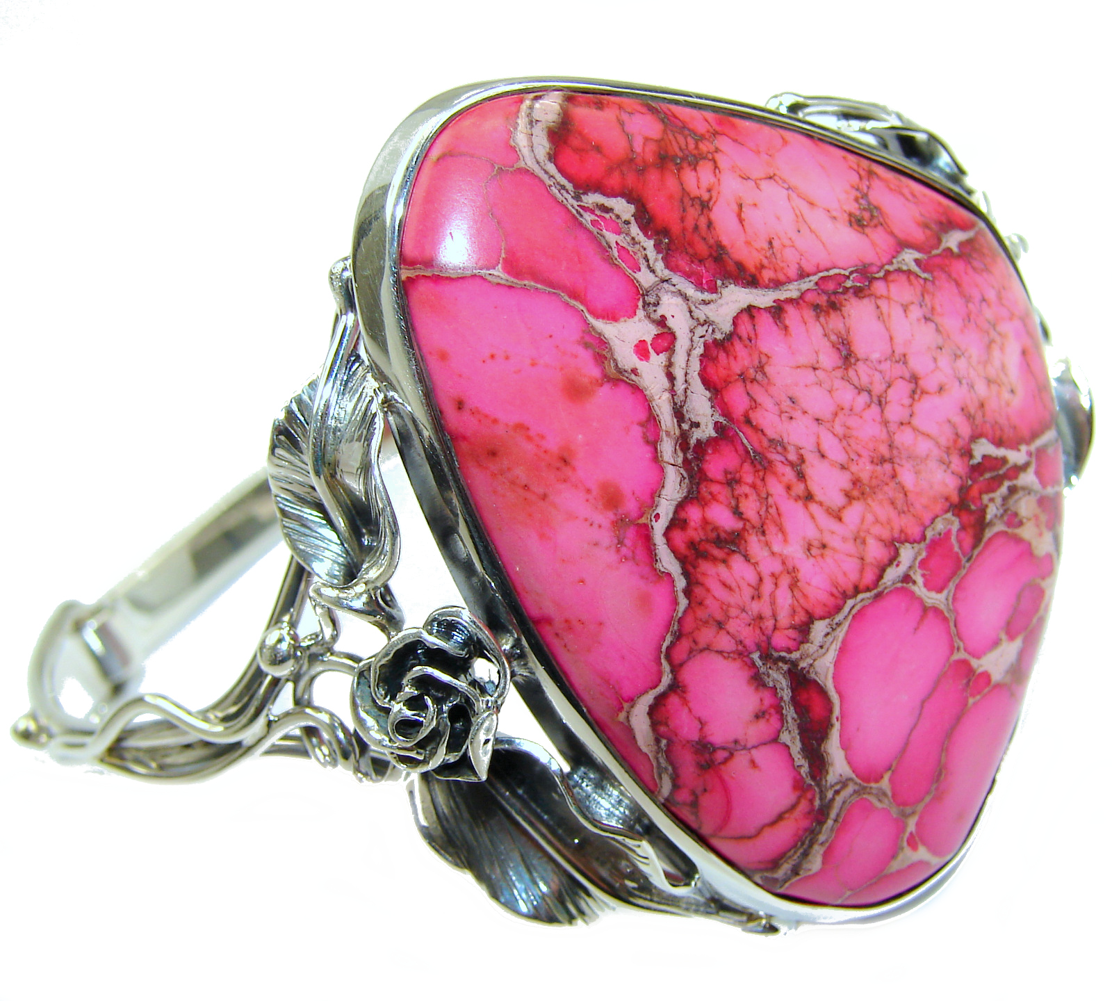 Julietta Pink Sea Sediment Jasper .925 Sterling Silver handmade Bracelet