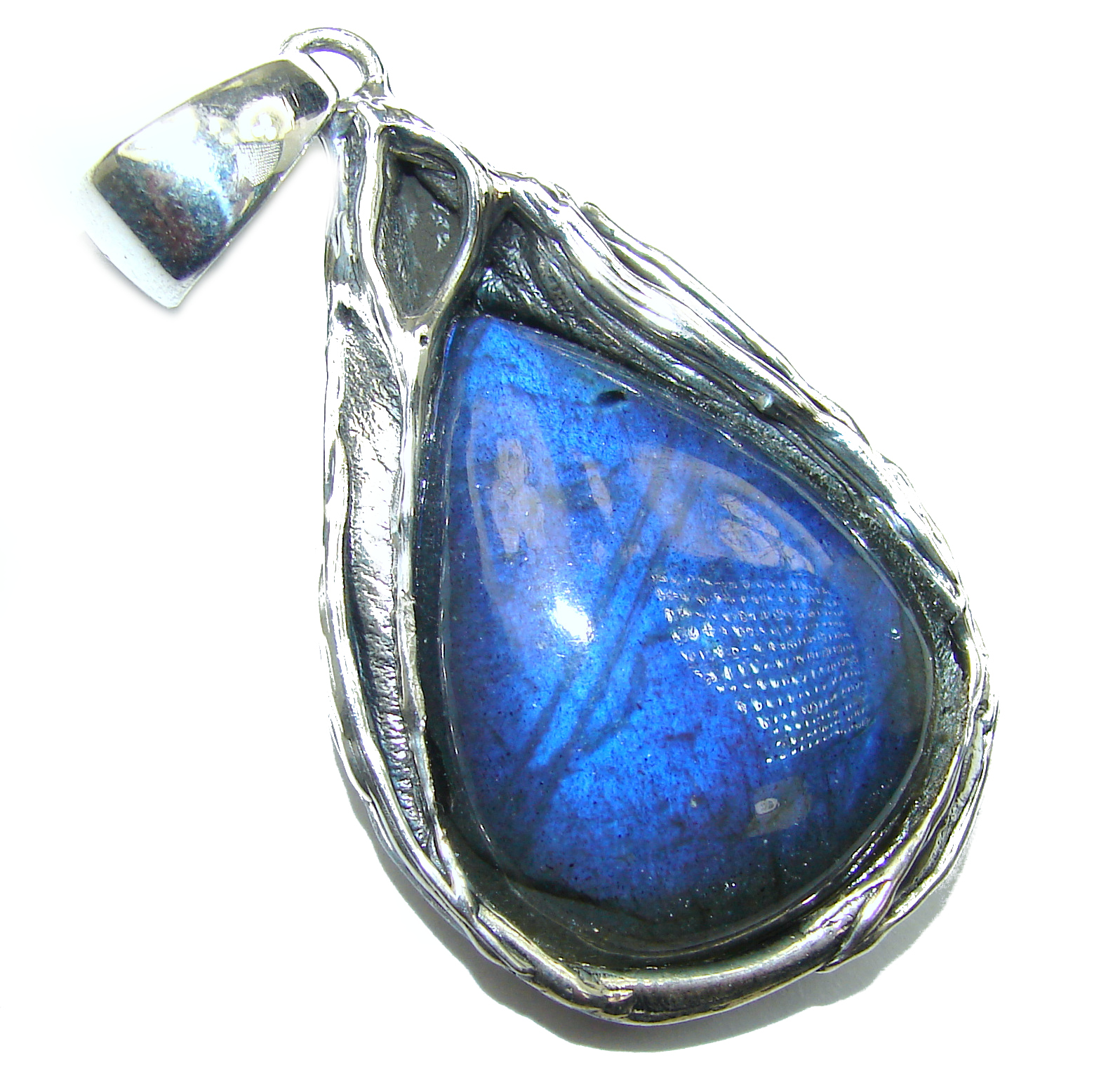Fire Labradorite .925 Sterling Silver handmade Pendant