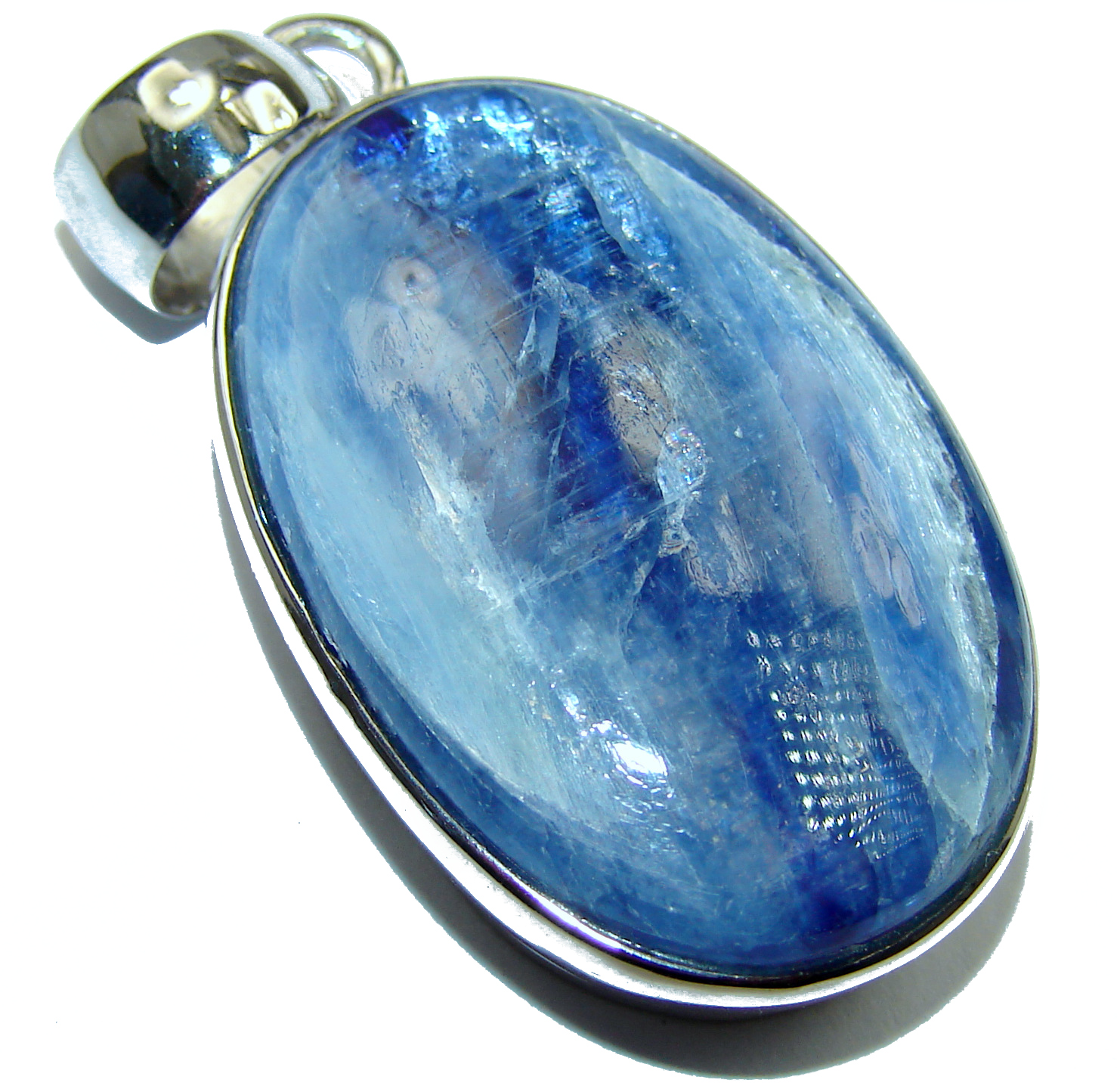 Genuine African Kyanite .925 Sterling Silver handmade Pendant