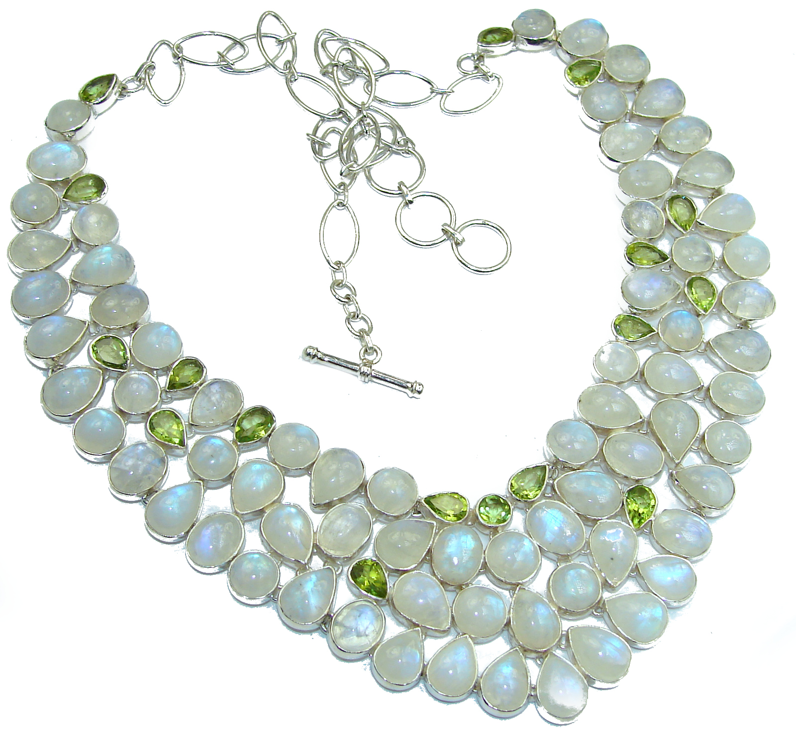 Drops of the Rain genuine Moonstone .925 Sterling Silver handcrafted necklace