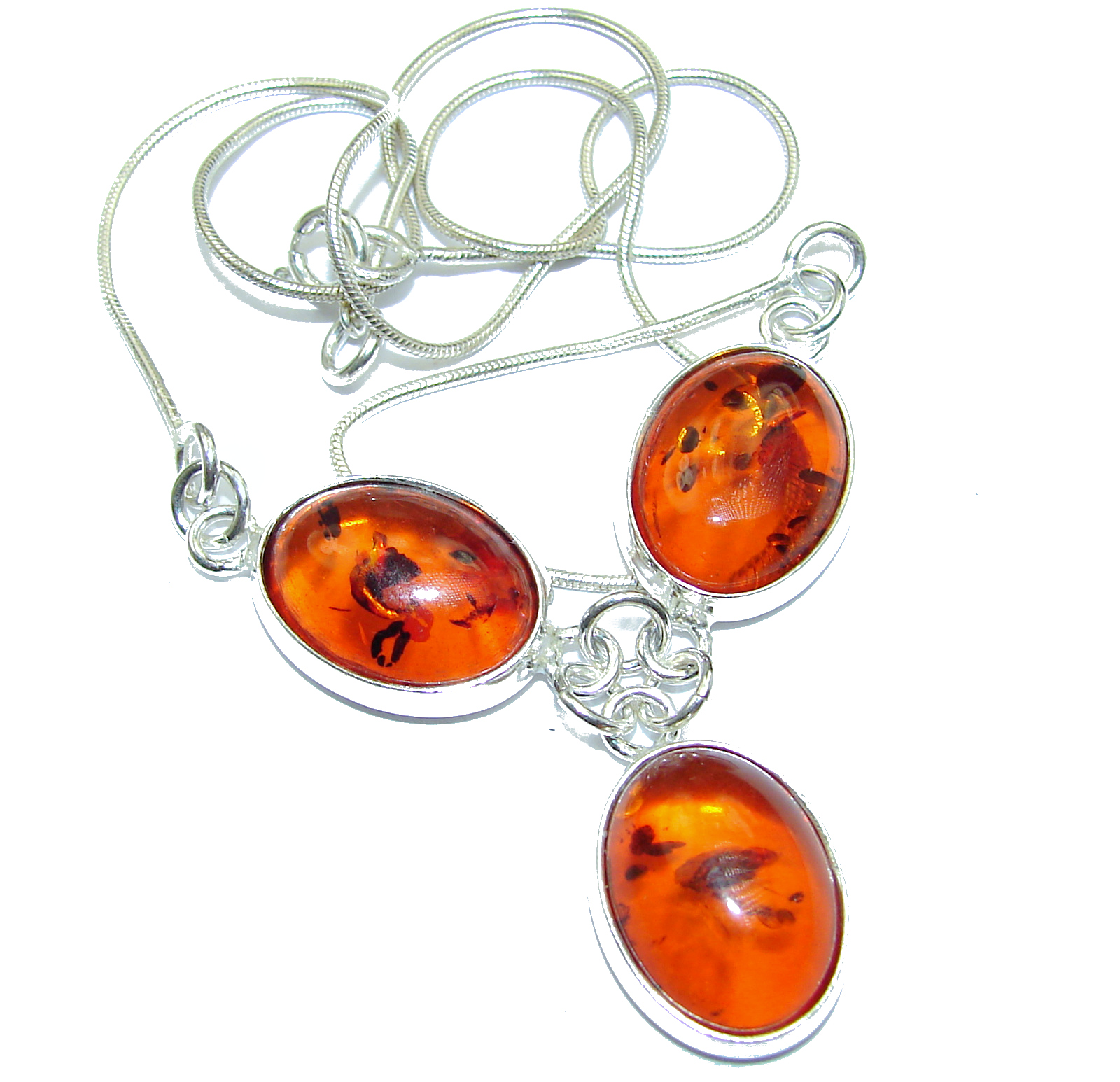 Natural Beauty Baltic Amber .925 Sterling Silver handmade necklace