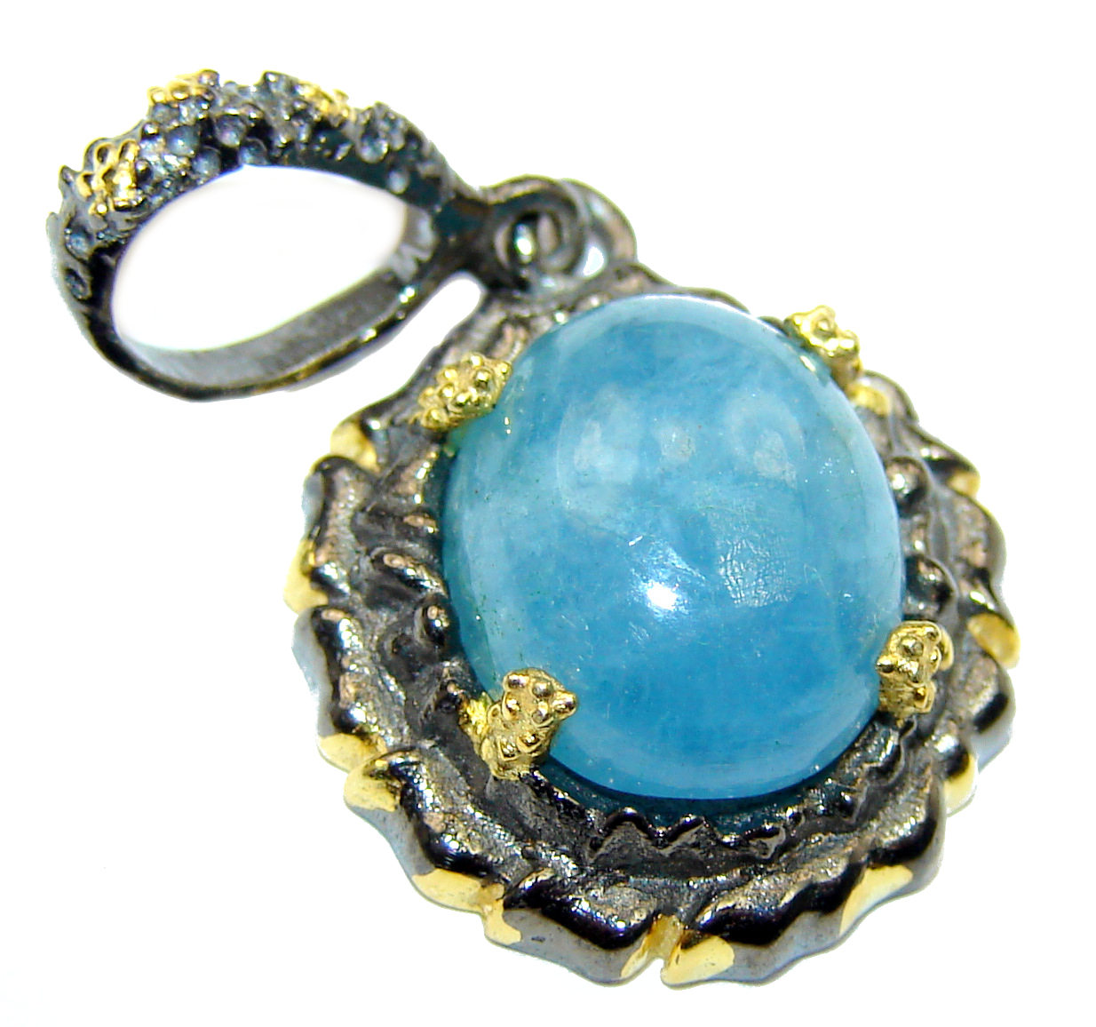 Genuine 18.5 ct Aquamarine .925 Sterling Silver handmade Pendant