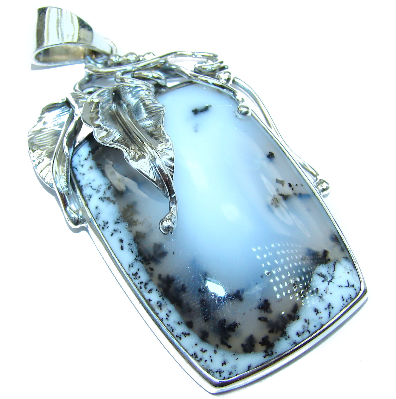 Perfect quality Dendritic Agate .925 Sterling Silver handmade Pendant