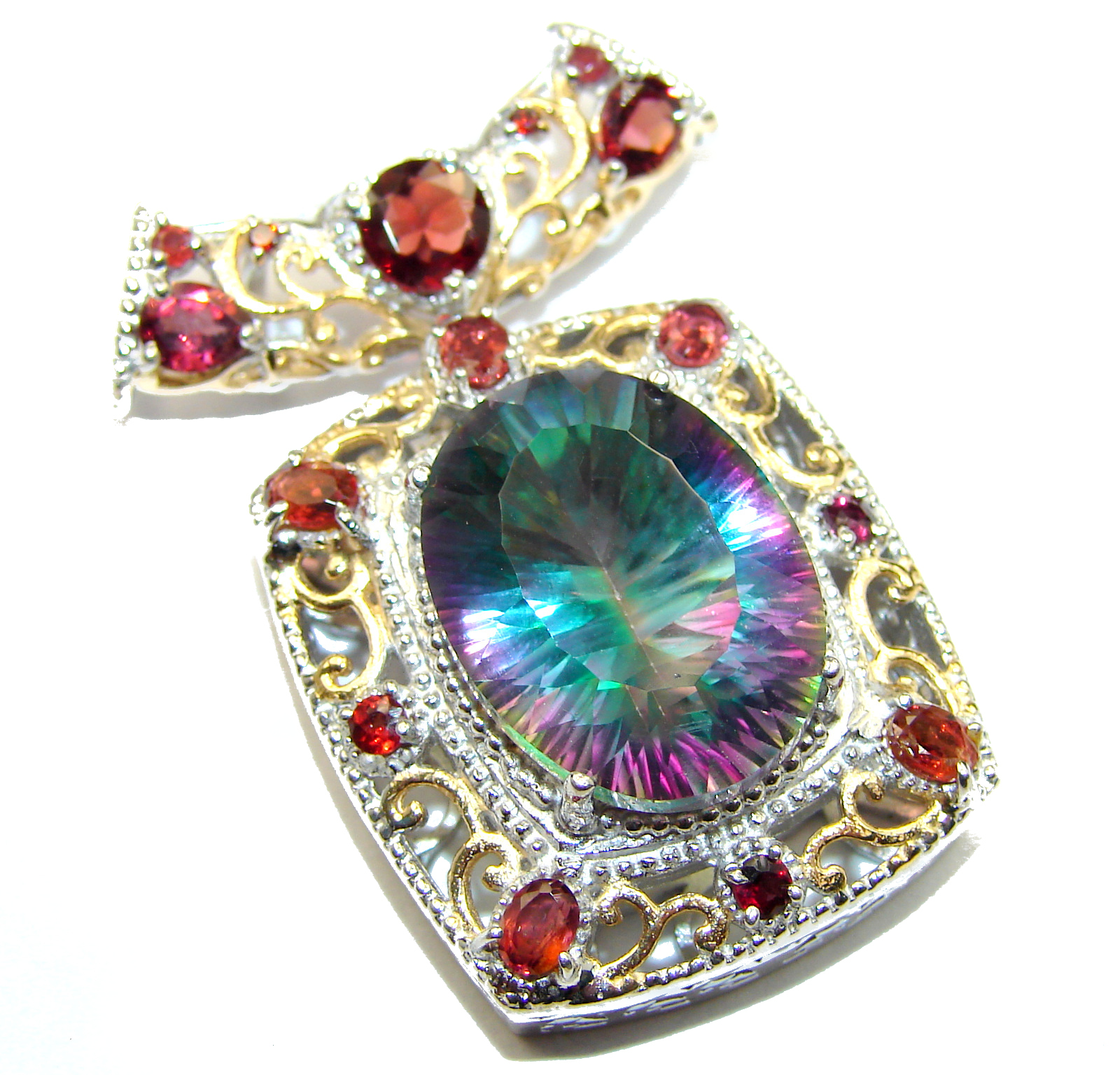 Spectacular authentic Magic Topaz .925 Sterling Silver handcrafted Pendant