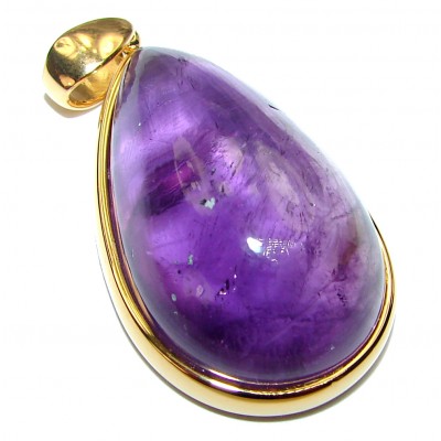 Lilac Blessings spectacular 55.5ct Amethyst 18K Gold over .925 Sterling Silver handcrafted pendant