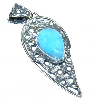 Larimar from Dominican Republic .925 Sterling Silver handmade pendant