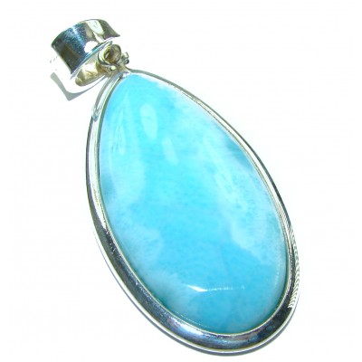 Natural Larimar .925 Sterling Silver handcrafted pendant