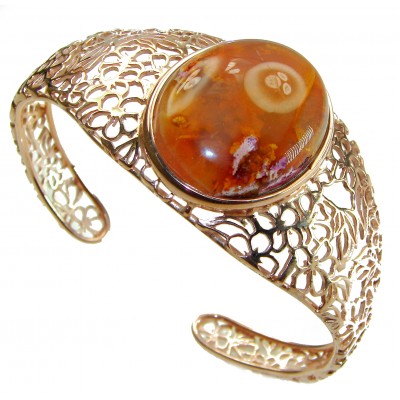 Authentic Mexican Opal handmade 14K Rose Gold over .925 Sterling Silver Bracelet / Cuff