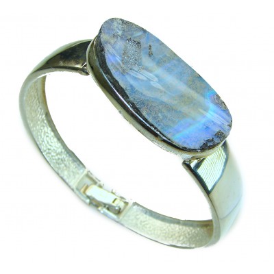 Authentic 32.2 carat Australian Boulder Opal .925 Sterling Silver handcrafted Bracelet