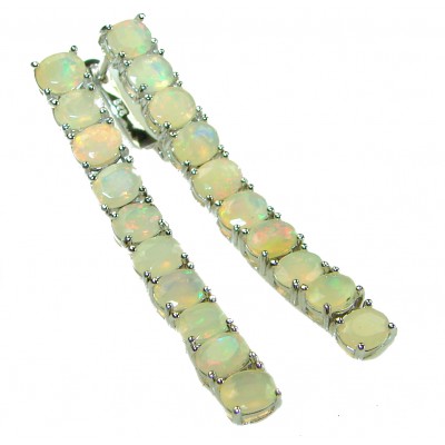 Golden Mist Authentic 9.9 carat Ethiopian Opal .925 Sterling Silver handmade earrings
