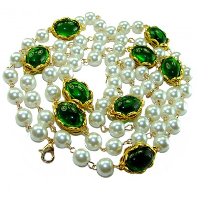 48 inches long Unparalleled glow of Freshwater Pearl 10K Gold over .925 Sterling Silver handmade Necklace