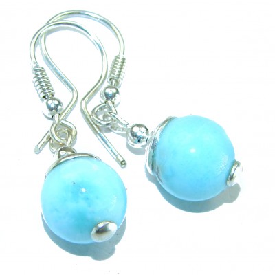 Precious Blue Larimar .925 Sterling Silver handmade earrings