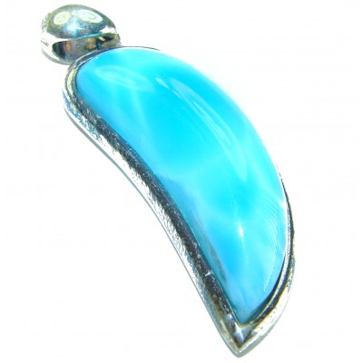Best quality 20.5 carat Authentic Caribbean Larimar .925 Sterling Silver handmade pendant