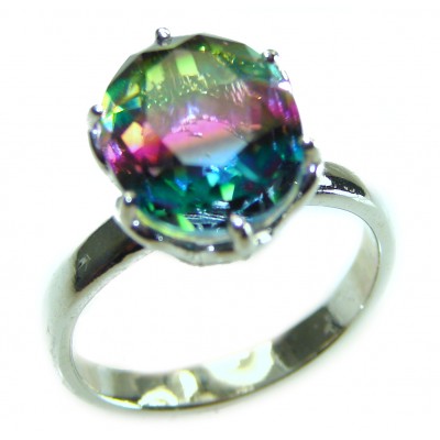 5.9 carat pear cut Brazilian Tourmaline .925 Sterling Silver Perfectly handcrafted Ring s. 7
