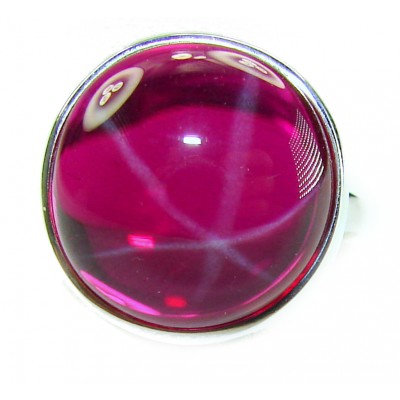 Bellezza Genuine 15.5 CARAT Star Ruby .925 Sterling Silver Statement Ring size 6