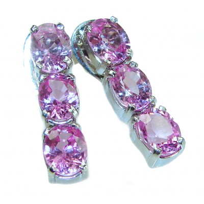 Tiffany - Magnificent Pink 10.5 carat Pink Sapphire .925 Sterling Silver handcrafted Earrings