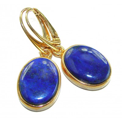 Gorgeous Lapis Lazuli 14K Gold over .925 Sterling Silver handcrafted earrings