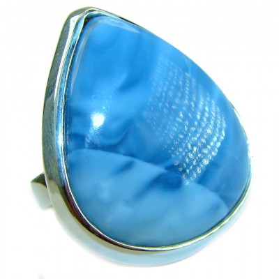 Peace 25.9 carat authentic Aquamarine .925 Sterling Silver Handcrafted Ring size 8 adjustable