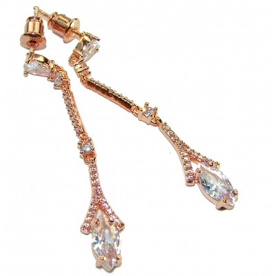 Authentic Morganite 14K Gold over .925 Sterling Silver handcrafted Earrings