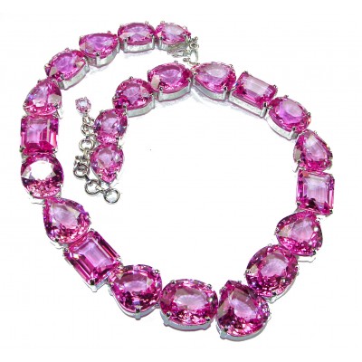 Tiffany - Magnificent Pink 354.5 carat Pink Sapphire .925 Sterling Silver handcrafted Large Statement necklace, 186.8 grams