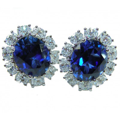 Natural - luxurious - 28.5 carat Tanzanite .925 Sterling Silver dipped in 14K Gold handcrafted earrings