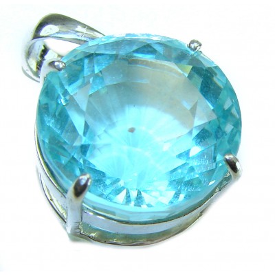 Divine Beauty 12.5 carat Aquamarine .925 Sterling Silver Handcrafted pendant