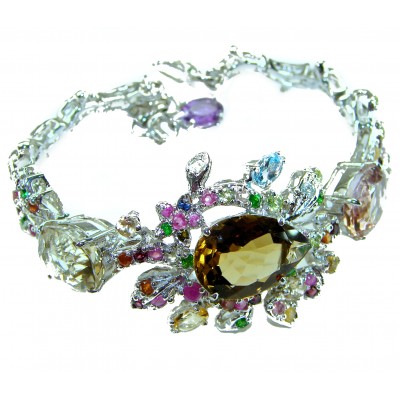 Luxurious 65.2 carat Alexandrite .925 Sterling Silver handcrafted bracelet