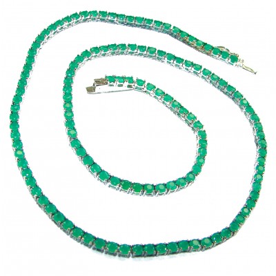 Endless Love 24.2 carat Colombian Emerald .925 Sterling Silver .925 Sterling Silver Statement Necklace