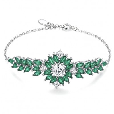 Giovanna - Authentic 10.9 carat COLOMBIAN EMERALD .925 Sterling Silver handcrafted bracelet