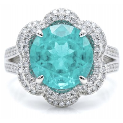 Giovanna - Authentic 9.9 carat COLOMBIAN EMERALD .925 Sterling Silver handcrafted Ring size 7 1/4