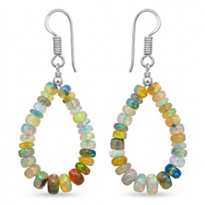 Golden Mist - Authentic 8.9 carat Ethiopian Opal .925 Sterling Silver handmade earrings
