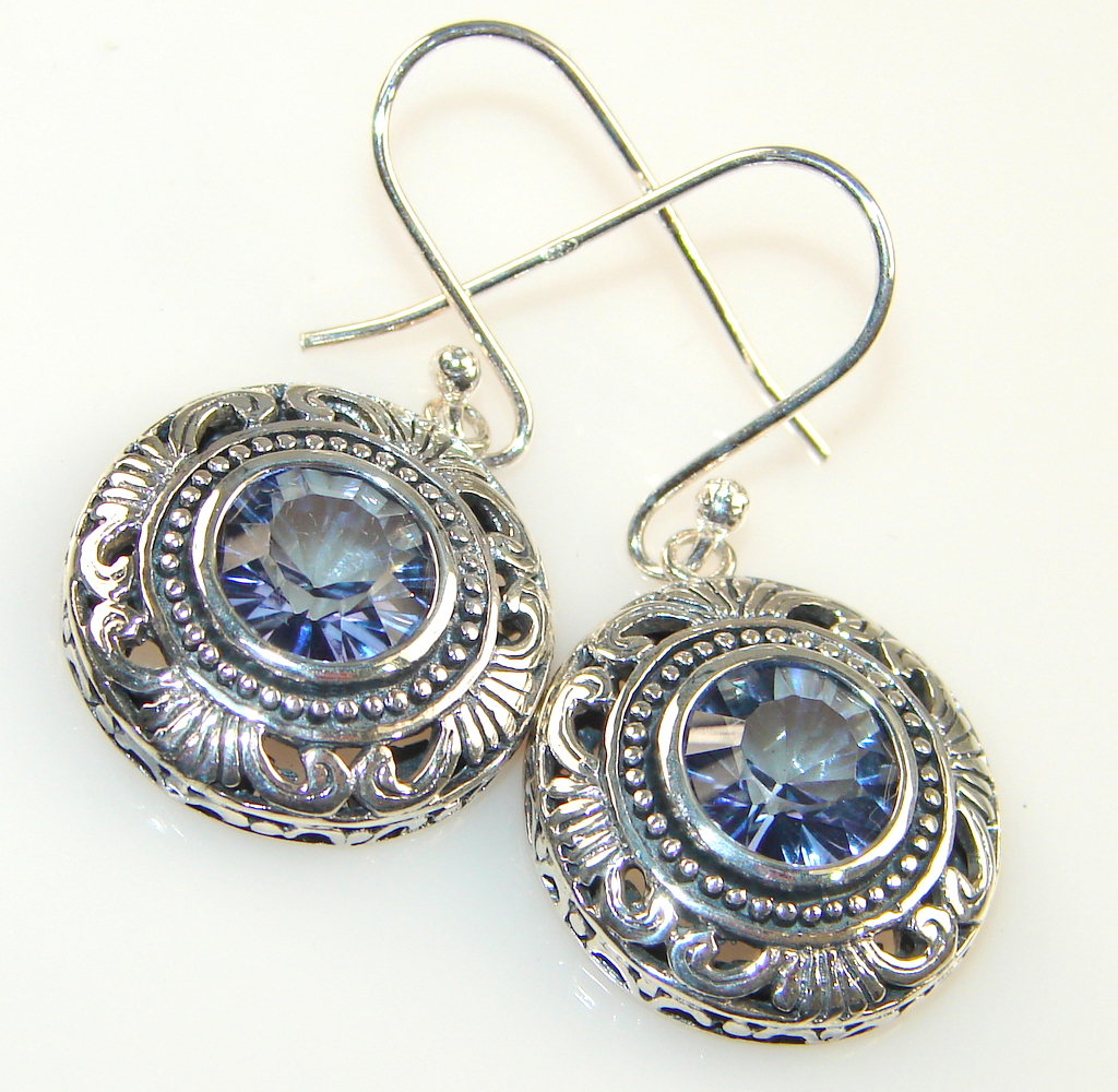 Amazing Look Of Amethyst Silver Sterling earrings