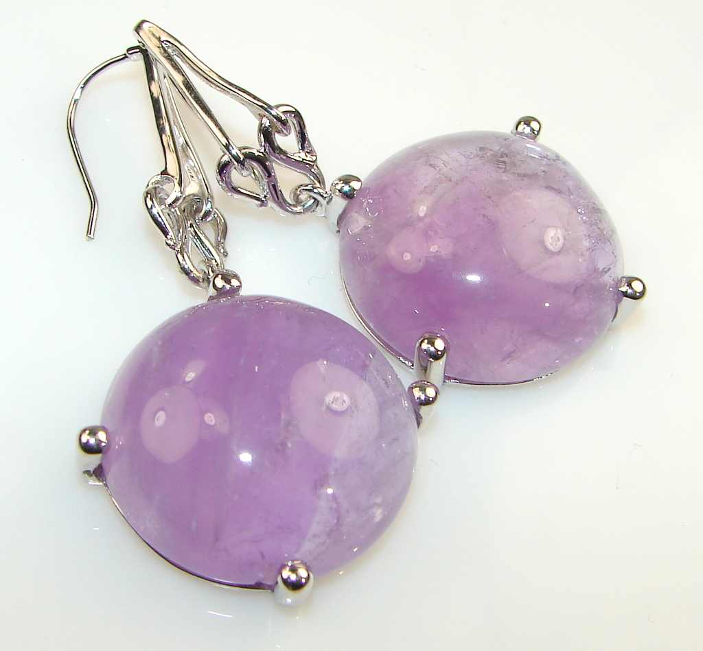 Amazing Look Of Amethyst Silver Sterling earrings