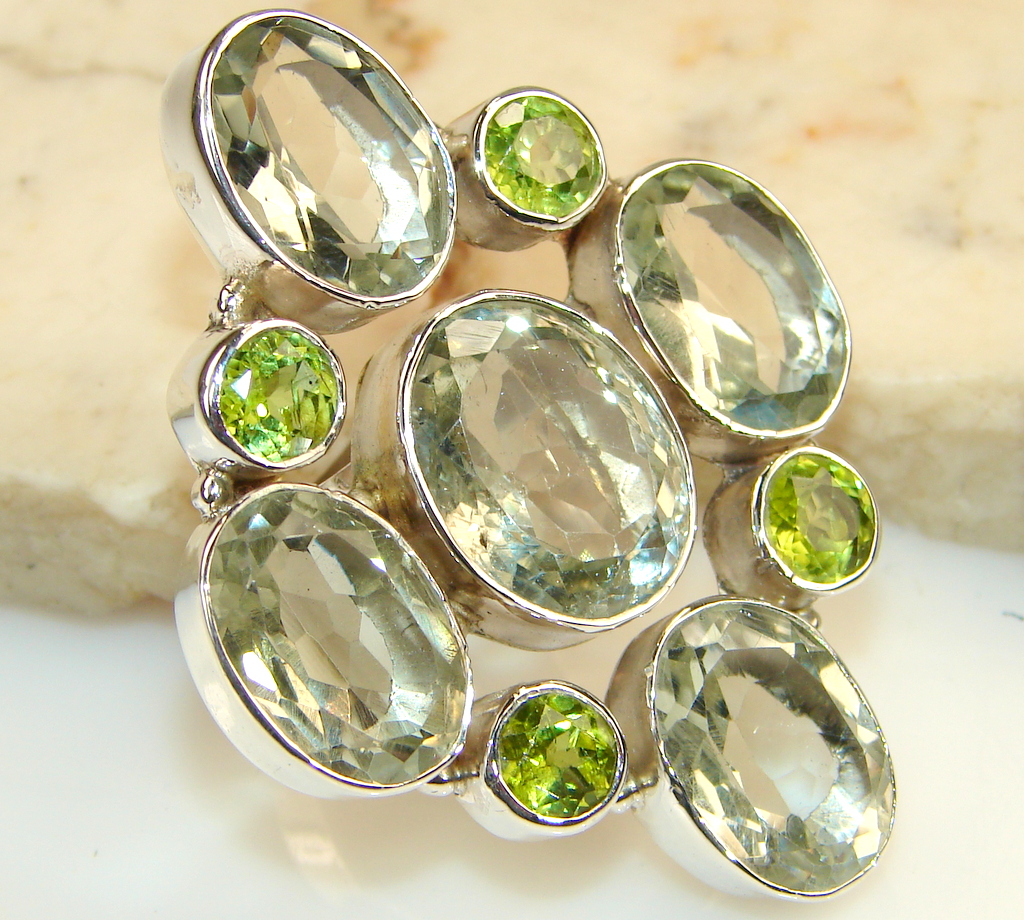 Beautiful Jumbo Genuine AAA Citrine Silver ring s. 6 1/2