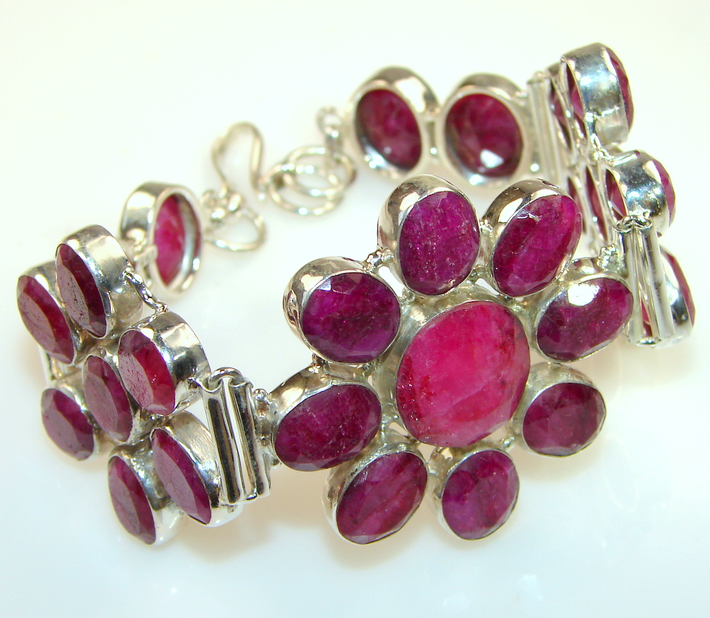 Beautiful Ruby & Sterling Silver Bracelet
