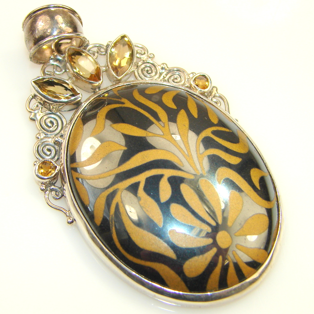 Magnificent Hematite sterling Silver Pendant