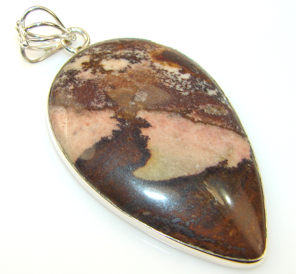 Awesome Color Of Nugat Jasper Silver Pendant