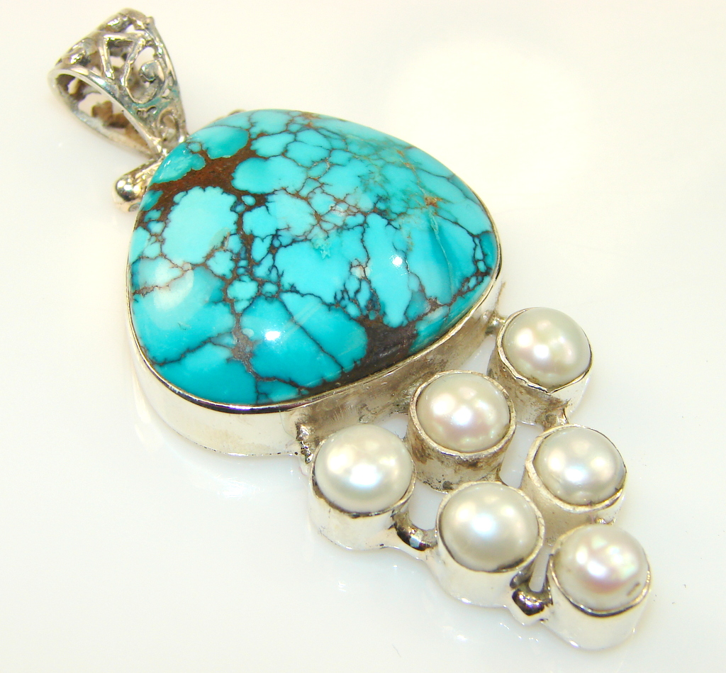 Beauty Turquoise Sterling Silver Pendant
