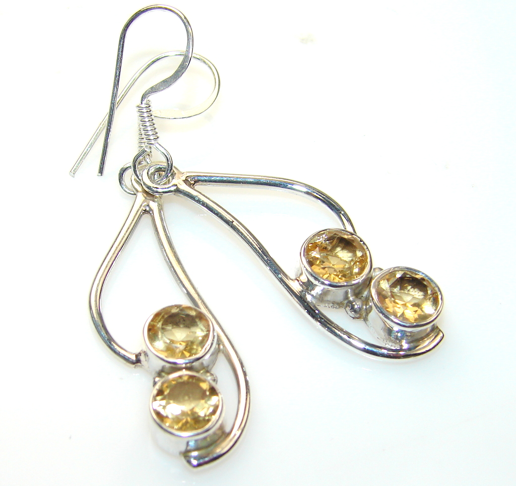 Chennai Sun Citrine Sterling Silver Earrings