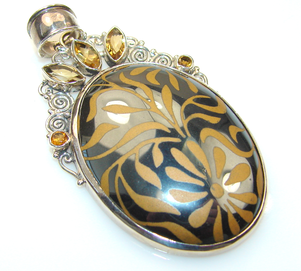 Magnificent Hematite sterling Silver Pendant