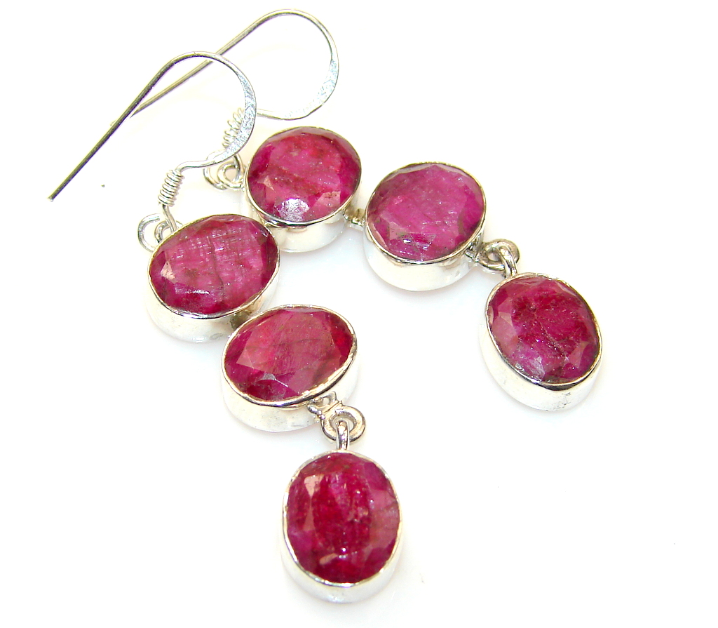 Fabulous Ruby Sterling Silver earrings