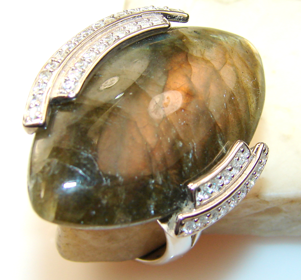 Excellent Labradorite Sterling Silver Ring s. 9