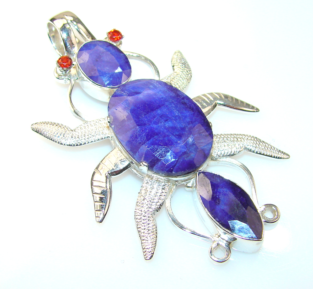 Lovely Color Of Sapphire Sterling Silver Pendant