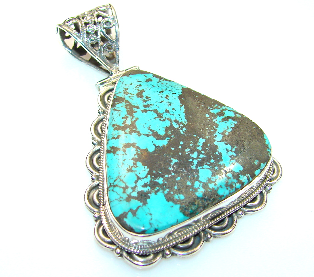 Beauty Turquoise Sterling Silver Pendant