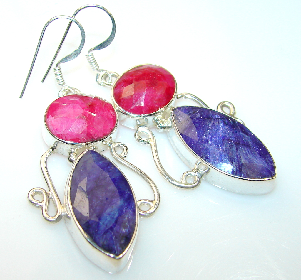 Natural Beauty Sapphire Sterling Silver earrings