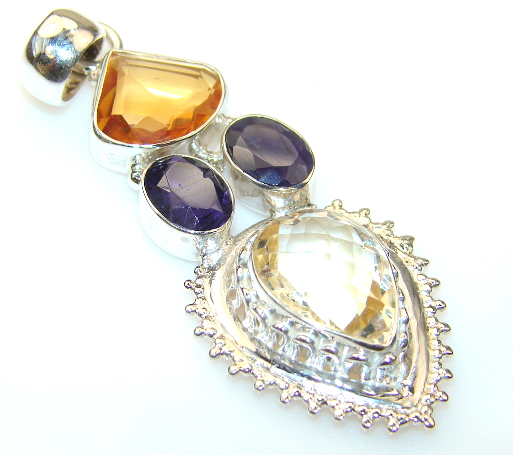 Chennai Sun Citrine Quartz Sterling Silver Pendant