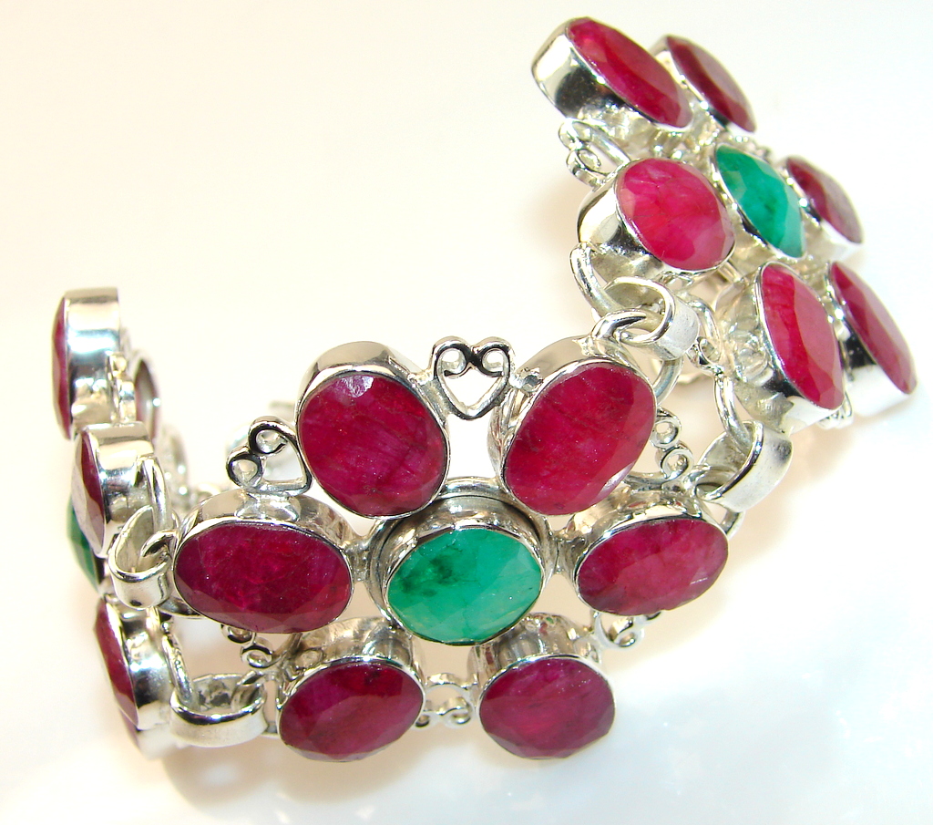 Fancy look Of Ruby Sterling Silver Bracelet