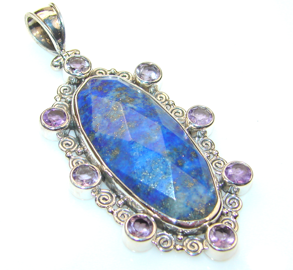 Beauty Lapis Lazuli Sterling Silver Pendant